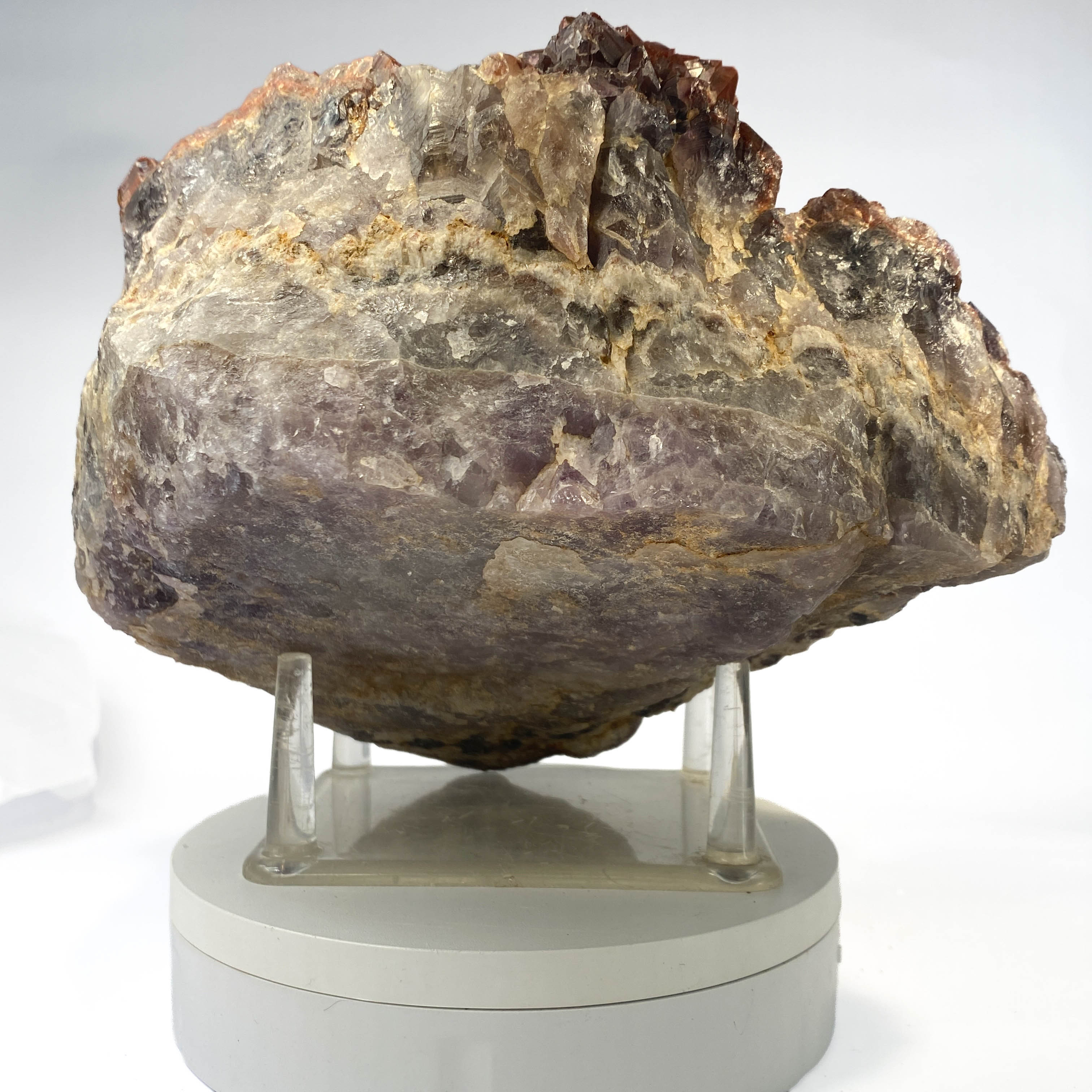 Red hematoid quartz cluster with sharp crystal points, Thunder Bay Ontario