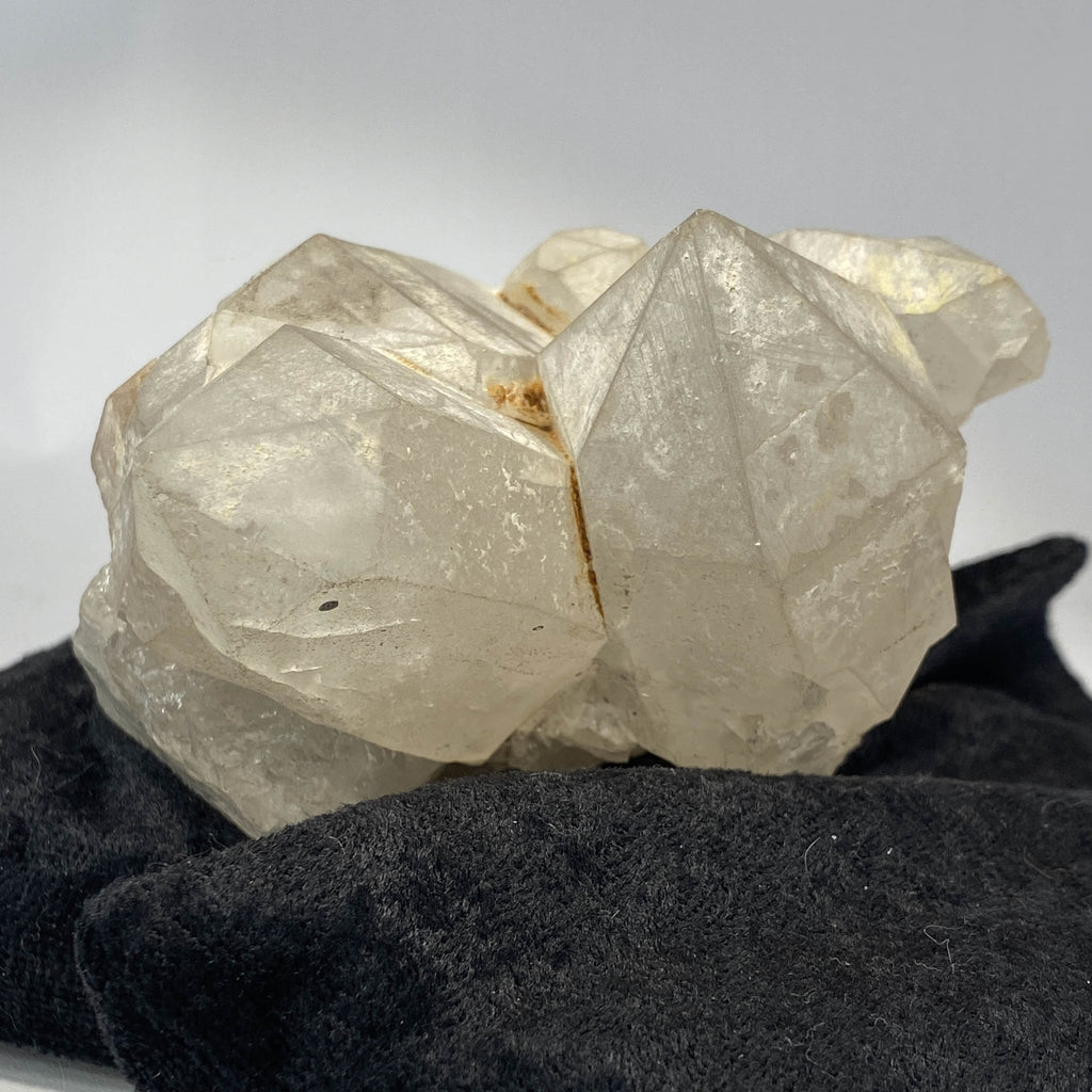 Mid-century Crater Lake Oregon quartz cluster on white background