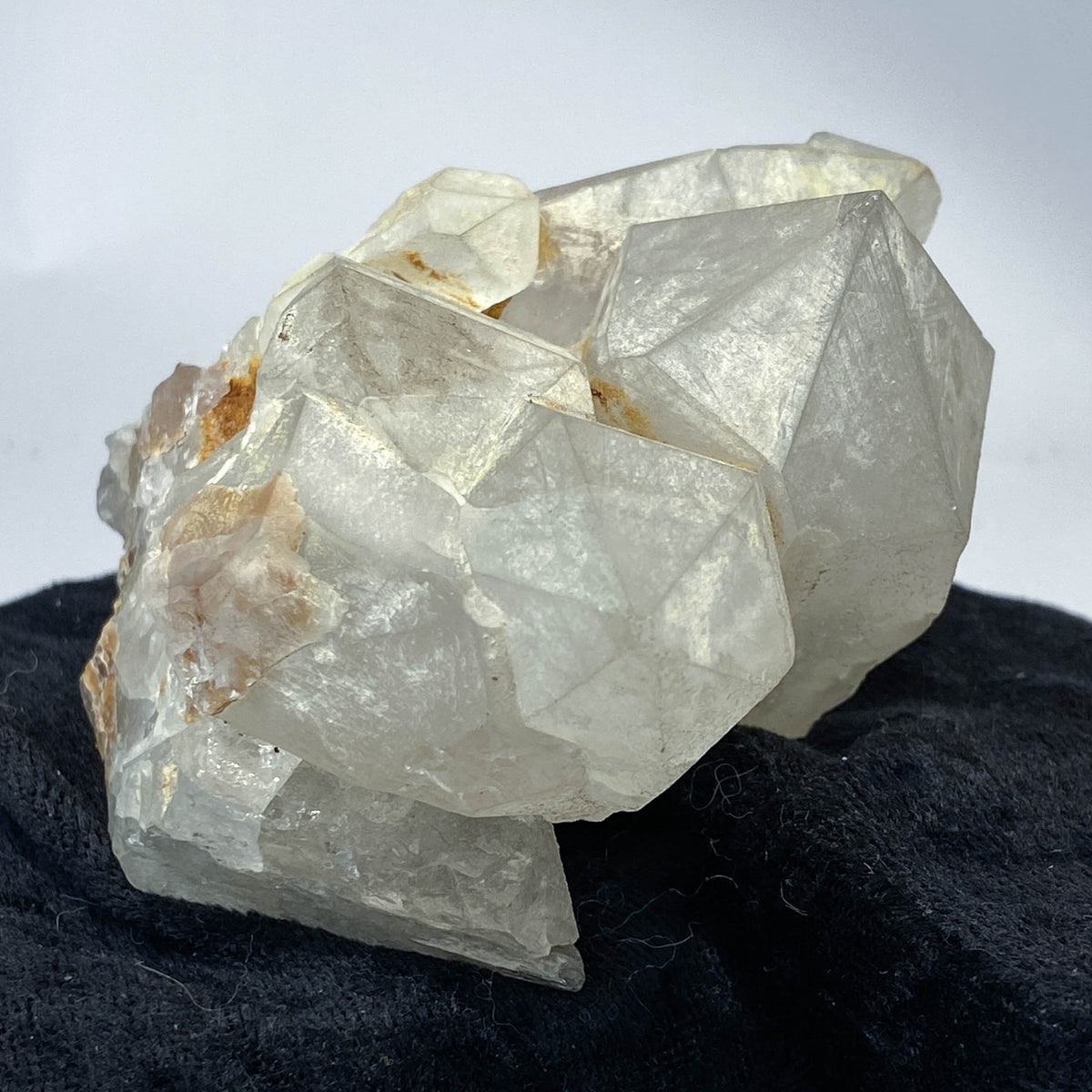 Mid-century Crater Lake Oregon quartz cluster on white background