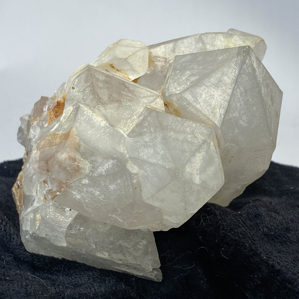 Mid-century Crater Lake Oregon quartz cluster on white background